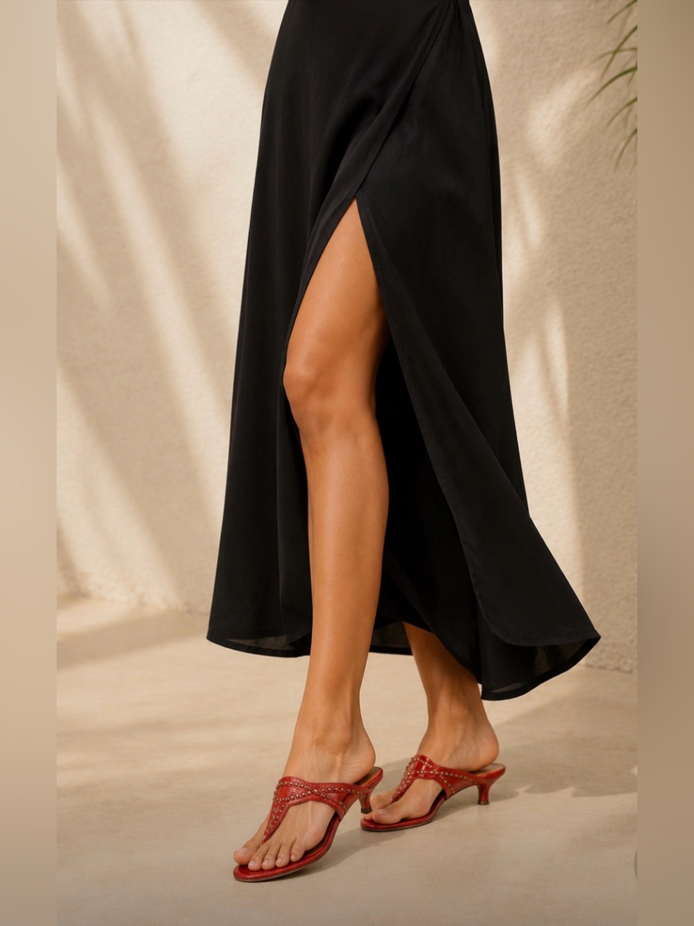 Embellished dark red sandal by Ferragamo